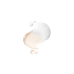 Abstract white and peach cream droplets splashing on a white background.