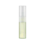 Tall frosted spray bottle with pale green liquid, labeled Patchouli Garden Damage Repair Cream Hair Mist.