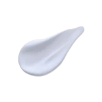 White cream smear on a transparent background, showing glossy texture and smooth spread.