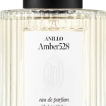 ANILLO Amber528 eau de parfum bottle with a black cap and ribbed glass, 50 ml.