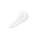Teardrop-shaped smear of white cream on a white background