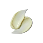Creamy pale butter spread swirled on a white background.