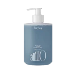 Blue pump bottle of Anilo shower and hand wash with white label text 'Take a shower. Wash off the day' (450 ml).
