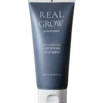 Close-up of a Real Grow anti-hair loss fortifying treatment tube with a white cap (200 ml)