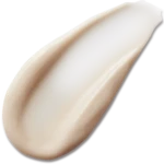 Close-up of a smooth, beige fingernail with natural shine on a rounded edge.