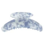 Light blue marbled hair claw clip with textured teeth for securing hair
