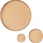 Abstract decorative pattern with overlapping beige circles on a warm brown gradient background.