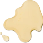 Abstract beige shapes with rounded edges overlapping; small gold studs scattered across the surface.