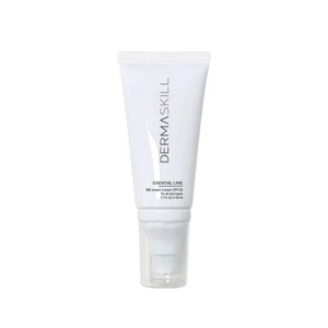 White tube of Dermaskill Essential Care BB cream SPF30 for all skin types on a white background