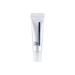 White cosmetic serum tube with a blue label, centered on a black background.
