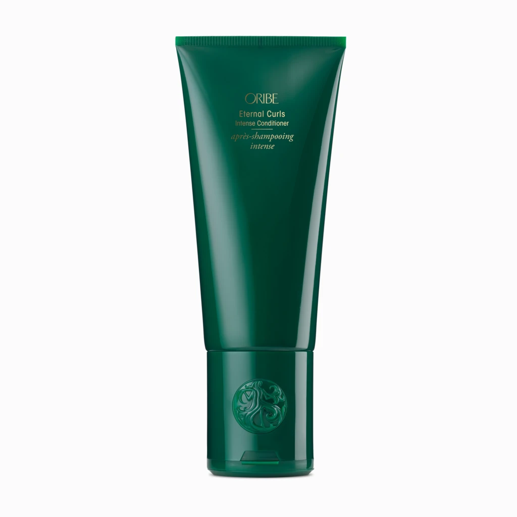 Green Oribe Eternal Curls Intense Conditioner tube, front view with gold text