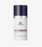 White cylindrical cosmetic bottle with a dark blue cap, labeled 'EU Clean-Up' and 'Retinol Activator for Eye' — an eye-area treatment product